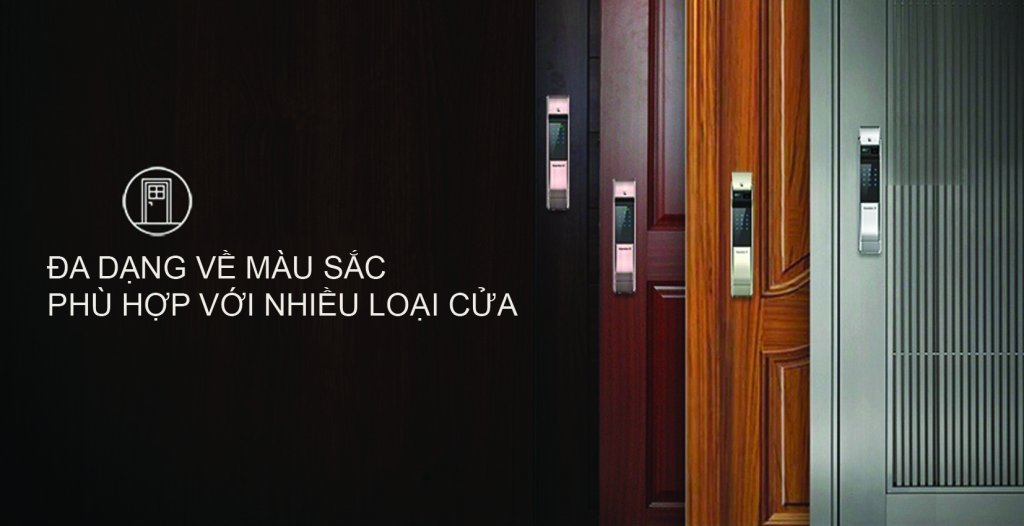 Khóa thông minh Kaadas sang trọng lắp đặt trên cửa gỗ căn hộ