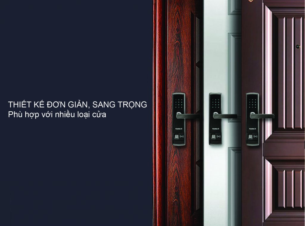 Khóa vân tay Kaadas thiết kế bản rộng hiện đại che gọn lỗ khóa cũ