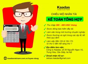 Vinmat Kaadas tuyển dụng kế toán tổng hợp