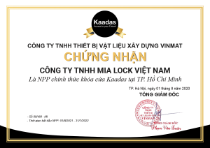 Chứng nhận nhà phân phối chính thức của Kaadas