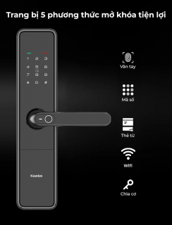 Khóa vân tay Kaadas S500-5W kết nối wifi quản lý từ xa chuyên dụng cho cửa gỗ chung cư