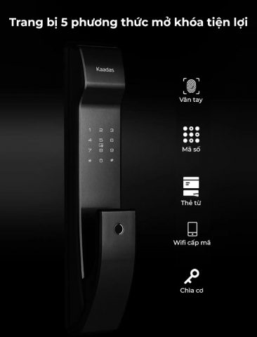 Khóa cửa bằng thẻ từ Kaadas K9-5W thiết kế kéo đẩy push-pull hiện đại