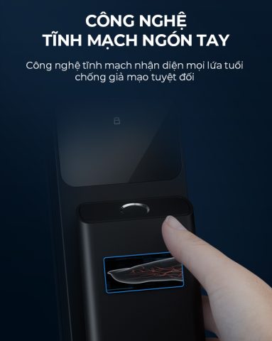 Khóa cửa thông minh Kaadas Q9-FVP với công nghệ Face ID và tĩnh mạch ngón bàn tay