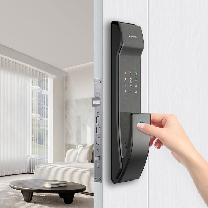 Mẫu khóa cửa từ Kaadas sang trọng phù hợp với thiết kế nội thất căn hộ chung cư cao cấp