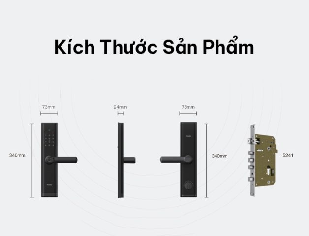 Kích thước và cấu tạo khóa Kaadas M7-W