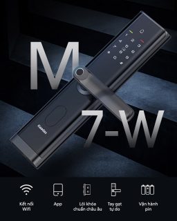 Khóa cửa bằng vân tay Kaadas M7-W thiết kế tay cầm sang trọng trang bị cảm biến FPC Thụy Điển