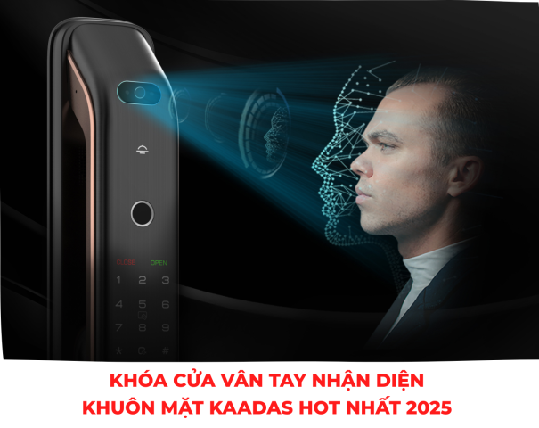 Khóa cửa vân tay nhận diện khuôn mặt Kaadas 2025