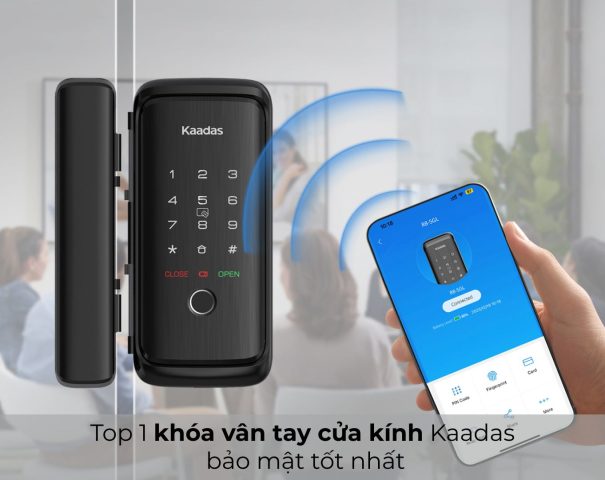 khoá vân tay cửa kính