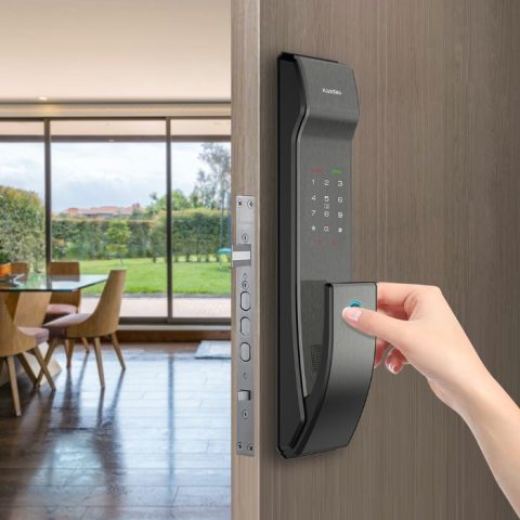 Khóa vân tay Kaadas K9 thiết kế Push-pull cho cửa gỗ