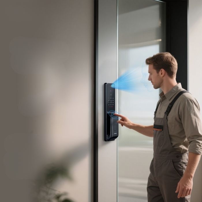 khoá vân tay cửa kính văn phòng 5